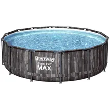 BESTWAY Steel Pro Max Frame Pool Set 427 x 107 cm holzoptik inkl. Filterpumpe
