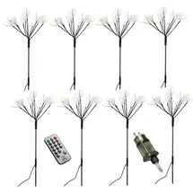 MARELIDA LED Gartenstecker Feuerwerk Firework Fernb. Leuchtstäbe 8er Set schwarz