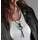 FIRETTI Y-Kette Rough Rings grau / Metall