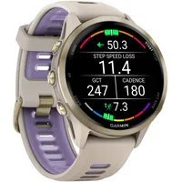 Garmin Forerunner 970 Gray/Softgold Titan mit Silikon-Wechselarmband 22 mm