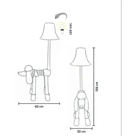 happy lamps - LED-Stehleuchte für Kinder BELLO LED/5,4W/230V Pudel - Beige/Braun