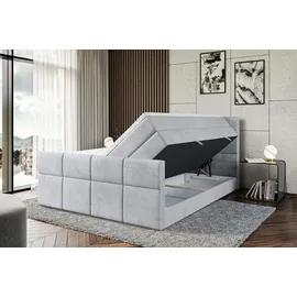 altdecor Boxspringbett ARDENI-Z KING - 160x200 - H3/H4 - Hellgrau