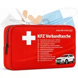 Verbandskasten Auto DIN 13164:2022 – Verbandstasche KFZ Norm 2026 – Erste Hilfe Set Auto – Kfz Verbandskasten StVO konform – Verbandtasche Rot