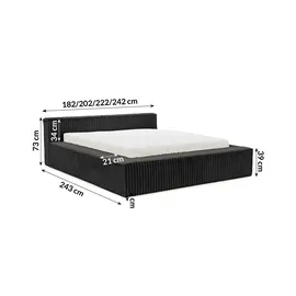 s-style möbel Noord 180 x 200 cm Grau