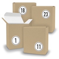 Adventskalender zum Füllen 24x Quader BRAUN + Sticker V08 Z09