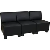 Mendler Modular 3-Sitzer Sofa Couch Lyon, Kunstleder ~ schwarz, ohne Armlehnen