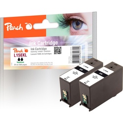 Peach L150 XLBK 2 Druckerpatronen XL 2*bk ersetzt Lexmark No. 150XLBK*2, 14N1614E, 14N1636 für z.B. Lexmark Interpret S 415, Lexmark Intuition S 515