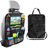 KIRZAX Auto Tablethalterung Kopfstütze,Tablettasche Auto - Reisezubehör, für Kinder-Tablets/Tablets/Switch/Handys (4,7-13 Zoll), Aufbewahrung für Kleinigkeiten & Tassen, ideal für Kinder