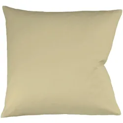 Kissenbezug FLEURESSE "Colours Mako Satin, 100% Baumwolle, mit Reißverschluss", beige, B:40cm L:40cm, Mako-Satin, Mako-Satin, Kissenbezüge, Mako Satin, glänzend, glatt, Premium Qualität