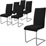 ML-Design Esszimmerstühle 6Er Set Schwarz Schwingstuhl Freischwinger Stuhl