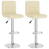 vidaXL Barhocker 2 Stk. Creme Stoff