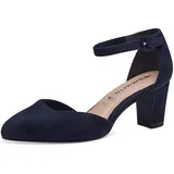 TAMARIS Damen Pumps mit Blockabsatz, blau, 39 EU
