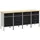 vidaXL Werkbank mit Schubladen 4-Tlg Schwarz und Grau 200 x 55 x 85 cm 3321386