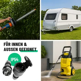 greate. Schuko Stecker - Kupplung IP54 - 3er Pack