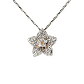 Kettenanhänger FIRETTI "Schmuck Geschenk Gold 585 Halsschmuck Anhänger für Halskette Blume", rosa (rotgoldfarben, weißgoldfarben, weiß, wweiß), Schmuckanhänger, Damen, 0,17 P2 = erkennbare Einschlüsse, Diamanten Roségold 585 Weißgold 585, 1 g, Diamanten, Roségold 585, Weißgold 585, mit Brillanten