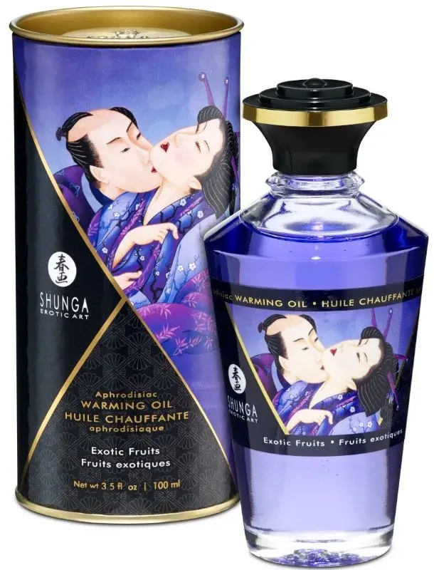 SHUNGA - MASSAGEÖL MIT WÄRMEEFFEKT, GESCHMACK EXOTISCHER FRÜCHTE, 100 ML