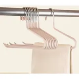 Hosenbügel,12er-Pack hosenbügel platzsparend,hosenbügel Metall, Kleiderbügel Hosen mit Offenen Enden und rutschfest Beschichtung, (1, 示例: Rot Mandel 12)