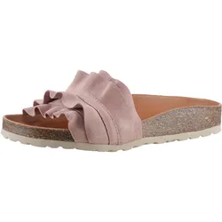 Pantolette VERBENAS "Rocio Roda", Damen, Gr. 39, rosa (altrosa), Veloursleder, klassisch, Schuhe, Sommerschuh, Schlappen für Strand- und Badeausflüge geeignet