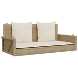 furnicato Hängebank mit Kissen Beige 119x56x48 cm Poly Rattan