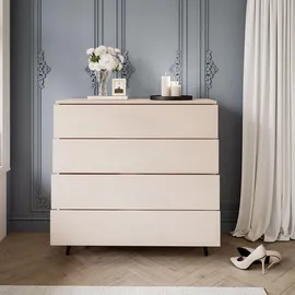 lookway KOMMODE AURA KASCHMIR 4S mit Schubladen Schwarze Beine