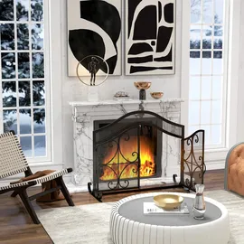 Homcom Kaminschutzgitter, Stahl,