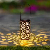 Hi Laterne Kunststoff 10x18 cm 1 LED warmweiß orange