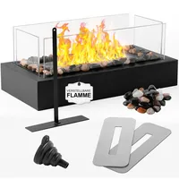 NEU! Ceblish Tischkamin [3h Brenndauer] | Tischfeuer Set für Indoor&Outdoor | Ethanol Tischkamin mit Einstellbare Flamme und 4-Fach-Sicherheitsglas | Bioethanol Tischkamin