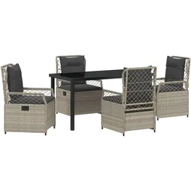 vidaXL Garten Essgruppe 5 pcs Hellgrau Poly-Rattan