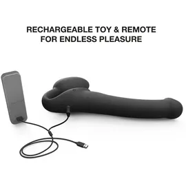 Strap-On-Me Strapless Strap-on „Vibrating Bendable“ mit 3 Motoren, schwarz