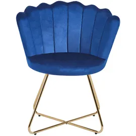 SalesFever Muschelstuhl, 2er Set 2 Stk.Muschel-Design, blau , Maße cm B: 69,5 H: 85