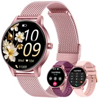Smartwatch Damen mit Bluetooth Telefonfunktion Sportuhr: 1.27" HD Touchscreen Smart watch mit Pulsuhr Menstruationszyklus Schlafmonitor 100+ Sportmodi uhren IP68 Wasserdich Fitnessuhr iOS Android