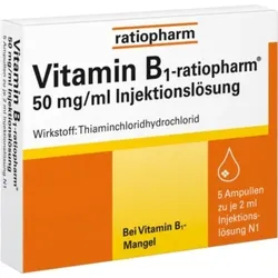 Vitamin B1-ratiopharm 50 mg/ml Injektionslösung Ampullen 5X2 ml Ampullen