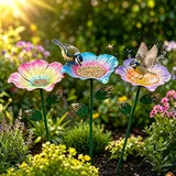 Vogeltränke Metall Futterstation Vögel Gartenstecker,Vogeltränke Winterfest Für Den Garten,Bienentränke Blume Insektentränke Flower Garden Stake Bird Bath, Gartens Für Bienens Schmetterlingstränke (A)