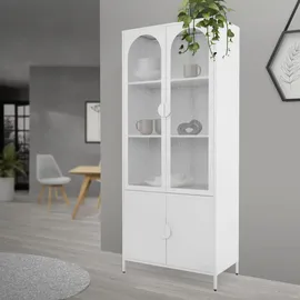 ML-Design Vitrinenschrank 80 x 185 x 40 cm Weiß