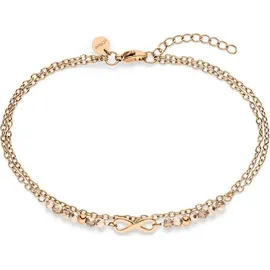 s.Oliver Fußkette Infinity und Schmuckperlen Edelstahl rosa
