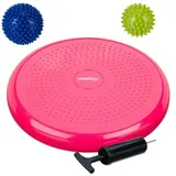 Relaxdays Balance Kissen, 2 Massagebälle, Ø 32 cm, bis 140 kg, ergonomisches Wackelkissen mit Noppen,