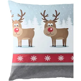 BIERBAUM Bettwäsche Biber, grau % 155x220cm, mit 1 Kissen) - 135x200cm, mit 1 Kissen