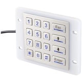 Renkforce RF-KP-500 USB Nummernblock IP68 Wasserdicht und staubgeschützt, Beleuchtet Edelstahl gebürstet, silber/weiß, USB-A (RF-5173666)