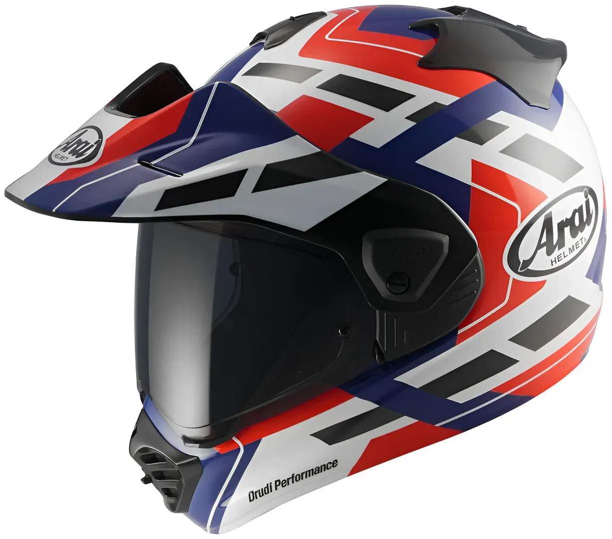 Arai TOUR-X5 Match Enduro Helm, wit-rood-blauw, S Voorman