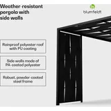 Blumfeldt Shade Cove Stoff-Pergola 3x3m Seitenwände, Wetterfest,