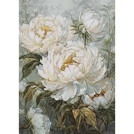 Luca-S Gobelin Stickpackung Das Licht der Frühlingspfingstrosen, Zählmuster, 18x25cm
