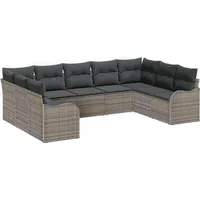 vidaXL Garten-Lounge-Set 9-tlg. grau