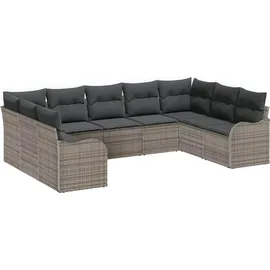 vidaXL Garten-Lounge-Set 9-tlg. grau