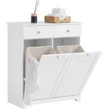 SoBuy Wäscheschrank 78 x 90 x 38 cm Weiß Holzwerkstoff