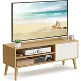 VASAGLE TV-Schrank, 120 cm lang, natureichenfarben-cremeweiß