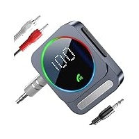 SONRU Aux Bluetooth Adapter Auto, Bluetooth 5.3 Empfänger für Stereoanlage, Bluetooth Audio Adapter mit AUX 3,5mm/RCA Audiokabel für Autoradio Home Stereoanlage Kabelgebundener Kopfhörer