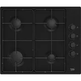 Beko hibg64120sb schwarz Integriert, 60 cm, Gaskochfeld, Edelstahl, 4 Zone(n)