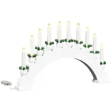 vidaXL Weihnachtskerzenbogen mit 10 LED Kerzen Weiß 47 x 5 x 29 cm 42019709