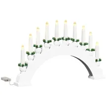 vidaXL Weihnachtskerzenbogen mit 10 LED Kerzen Weiß 47 x 5 x 29 cm 42019709