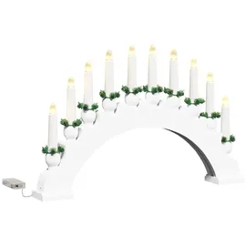 vidaXL Weihnachtskerzenbogen mit 10 LED Kerzen Weiß 47 x 5 x 29 cm 42019709